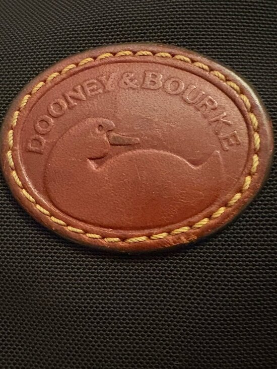 DOONEY & BOURKE BLACK NYLON, LEATHER DRAWSTRING TOP BAG, PURSE, LIKE NEW - Picture 11 of 13